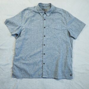 Royal Robbins Sz XL Hemp Blend Light Blue Short Sleeve Button-Down Shirt